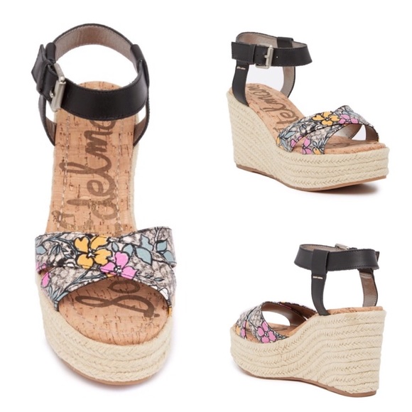 Sam Edelman Shoes - Sam Edelman Floral Destin Espadrille Wedges NWOT